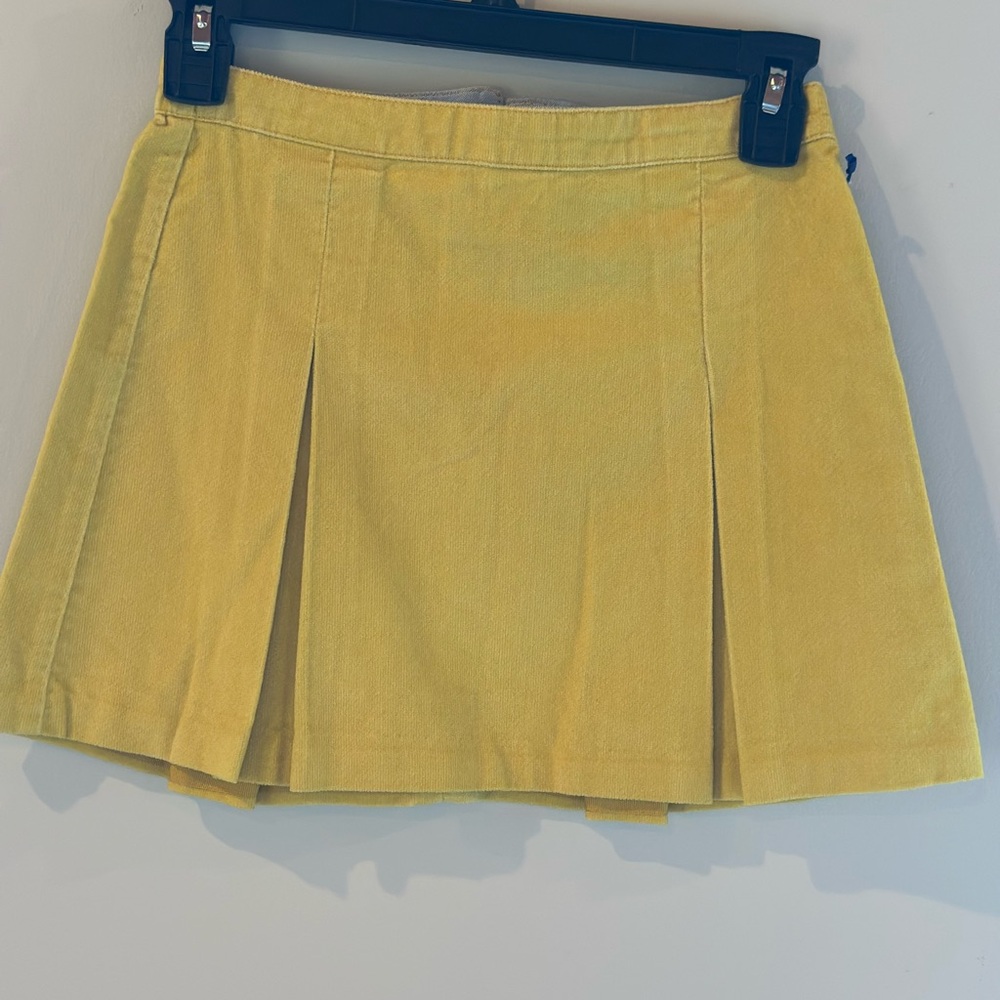 NWT Classic Prep Yellow Pleated Girls Micro Cord Skirt